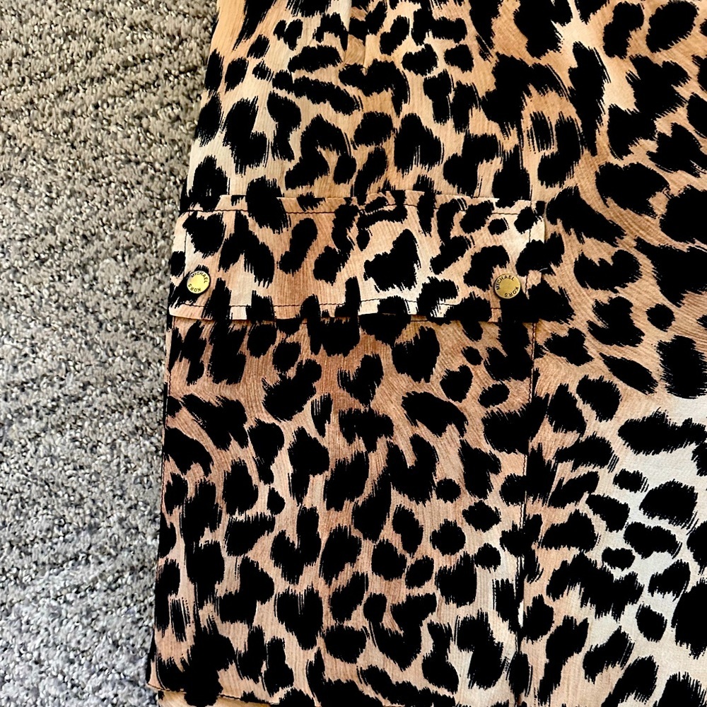Michael Kors Leopard Print Zip Up Shift Dress Small - Picture 3 of 8